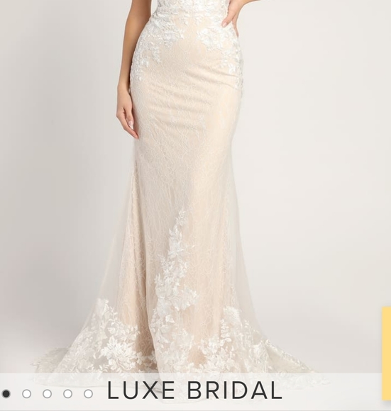 Lulu's Glimmer of Love White Maxi Dress Sz 4 - Picture 2 of 7